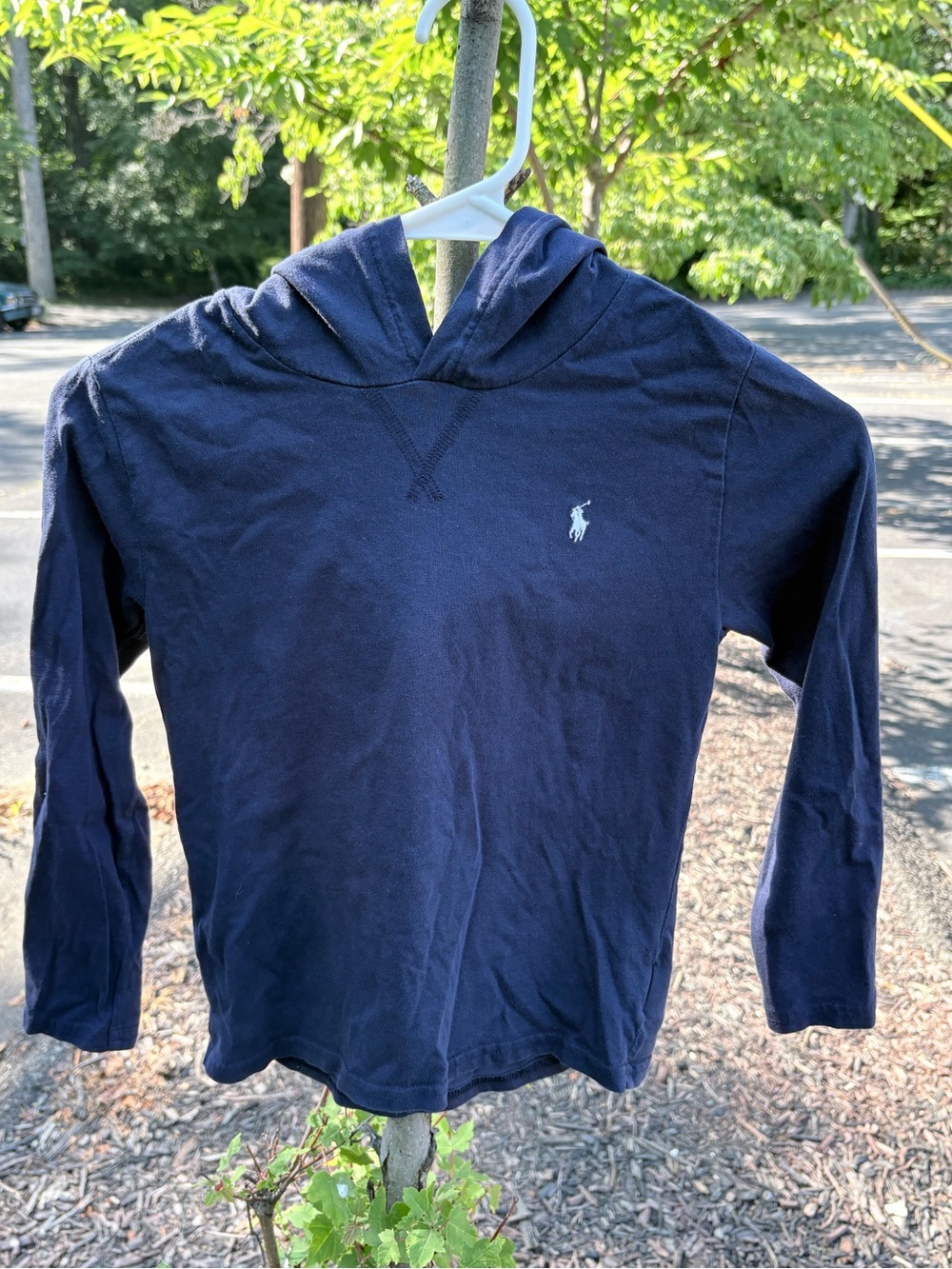 Polo by Ralph Lauren Boys Navy Hooded Long Sleeve Polo Tee